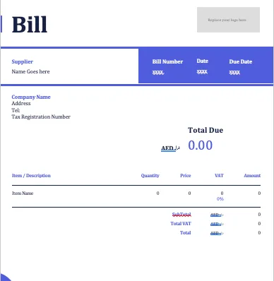 Free Bill template
